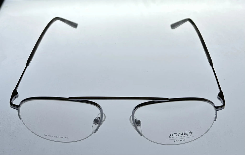 Jones New York Mens Gunmetal Rimless Metal Eyewear Aviator Frame. . 53mm