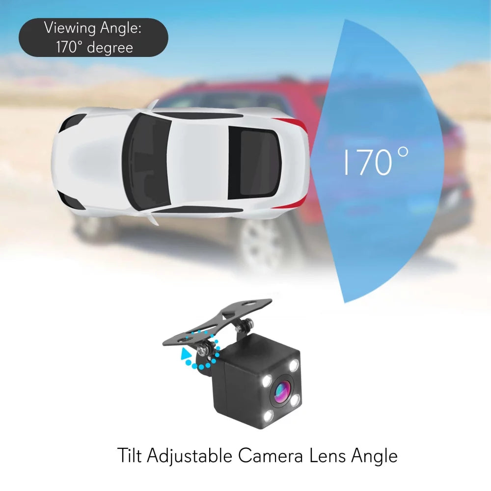 Pyle  -  1080p Touchscreen Vehicle Dual  Dash Cam - Camera & Monitor System with Waterproof Backup Cam, Night Vision, 4.3’’ Display