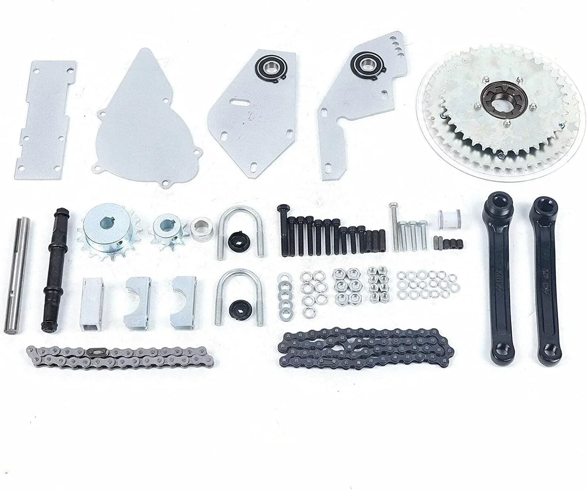 Bike Shifter Jackshaft Conversion Kit Set 415 Chain Silver for 2-Stroke Gas Motorcycles