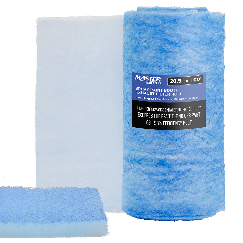 Master Elite Premium Paint Spray Booth Exhaust Filter Roll, 20.5" x 100' - 18 Gram Heavy-Duty Fiberglass Paint Arrestor - Captures Traps Overspray Paint Particles in Car Autobody Refinish Booths