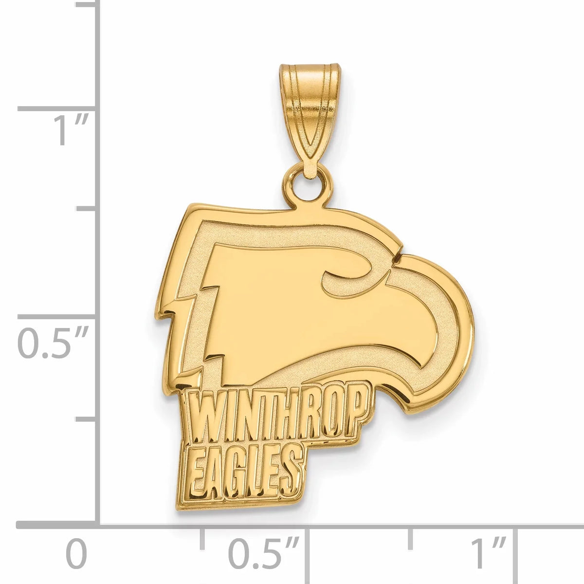 14k Yellow Gold LogoArt Official Licensed Collegiate Winthrop University () Large Pendant
