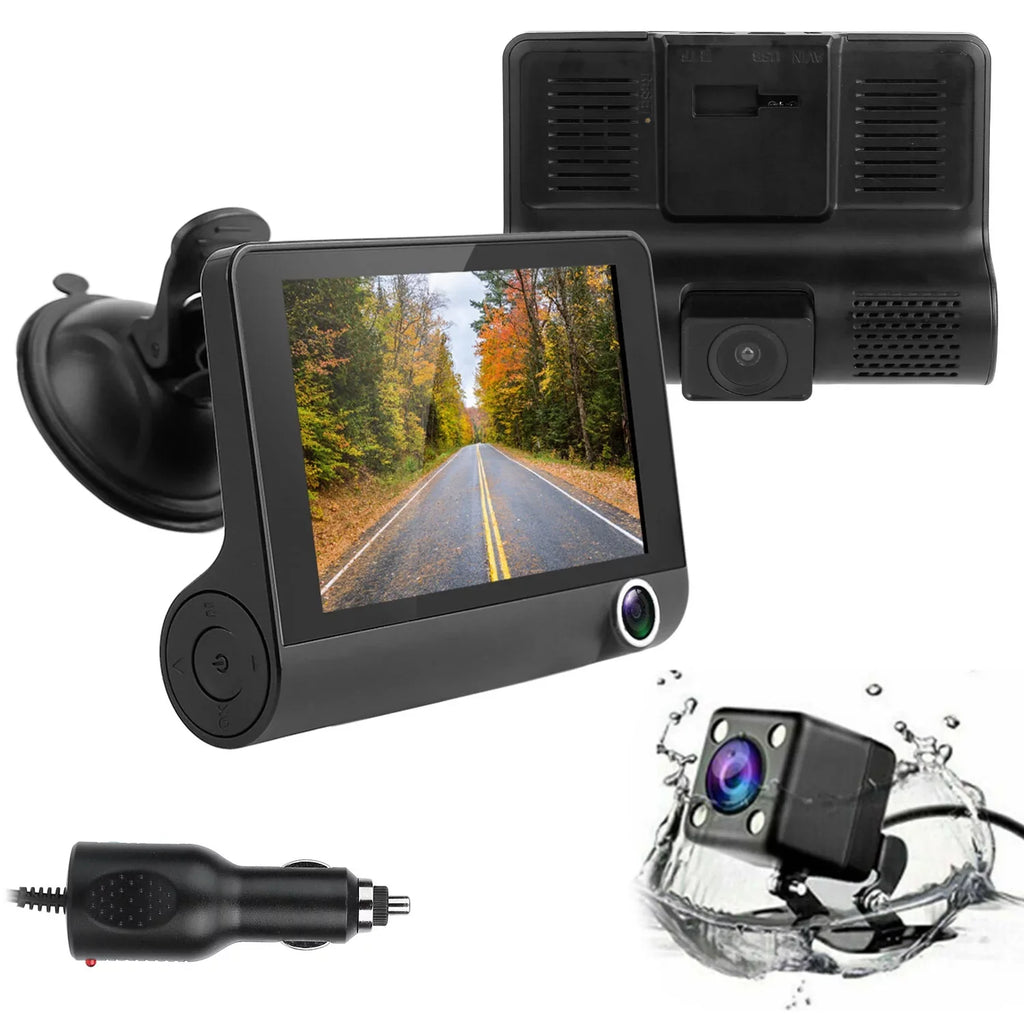 iMouTEK 1080P Touch Screen Car Dash 4in Cam Dash Camera Front and Rear Camera with -Sensor Loop Recording Motion Detection