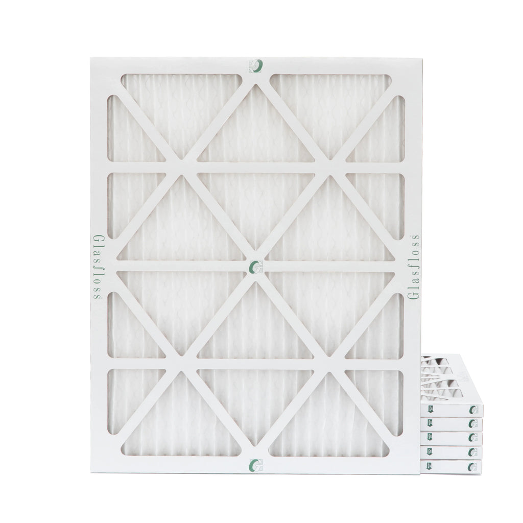 6 Pack of 18x24x1  10 Pleated Air Filters by Glasfloss. Actual Size: 17-1/2 x 23-1/2 x 7/8