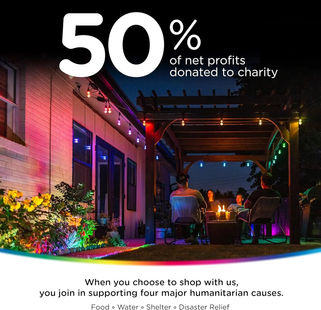Smart Color Changing String Lights, 96 ft, 30 Lightweight   Patio Lights, Weatherproof, Customizable, Wi-Fi App Control, Dimmable Outdoor String Lights, 79617