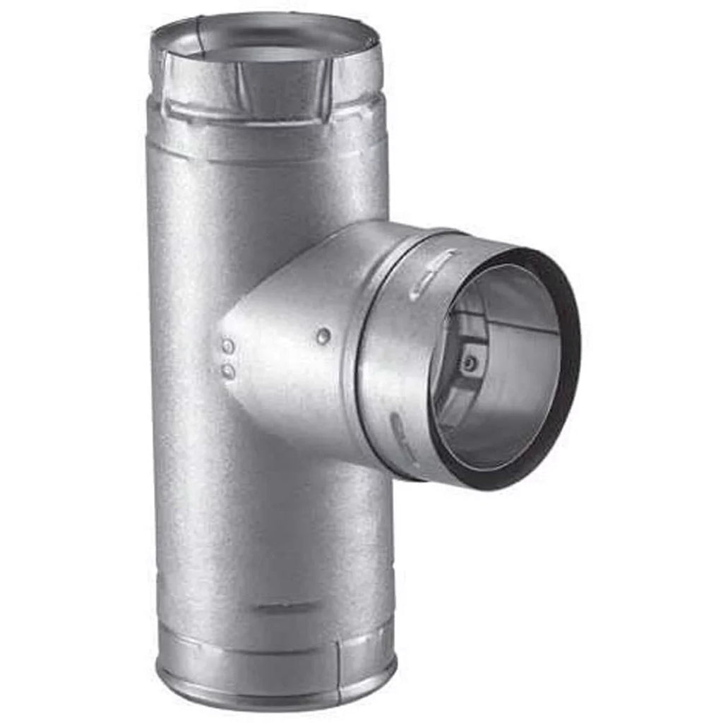 4'' PelletVent Pro Galvalume Single Tee with Clean-Out Tee Cap - 4PVP-