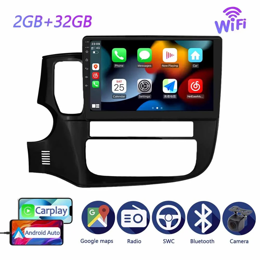 Carplay Android Auto Car Radio  For Mitsubishi Outlander 3   2012 - 2018 Android Multimedia Navigation Player