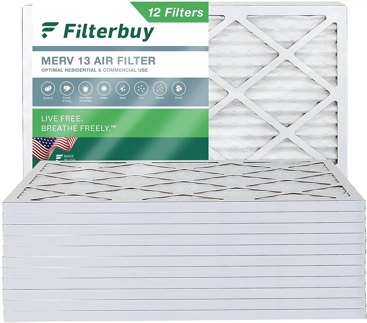 Filterbuy 24x30x1  13 Pleated   Furnace Air Filters (12-Pack)