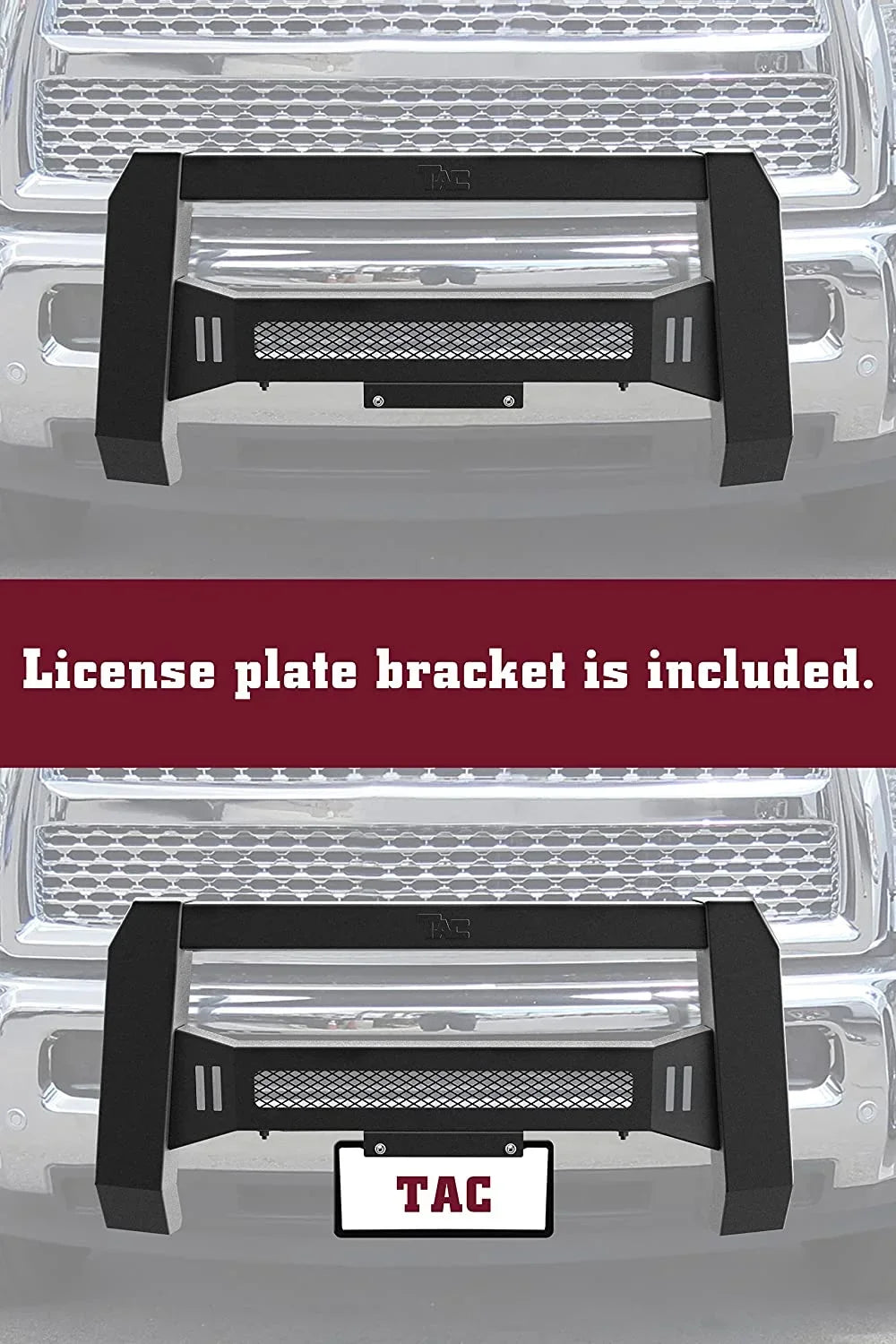 Modular Bull Bar Compatible with 2005-2023 Toyota Tacoma Pickup Truck Fine Textured Black (Predator Mesh Version)