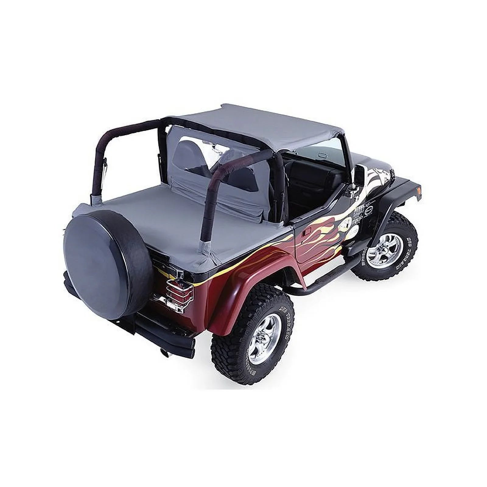 Rampage by RealTruck 741135 Tonneau Cover For 2018-Current Jeep Wrangler  2 Door, Black Diamond