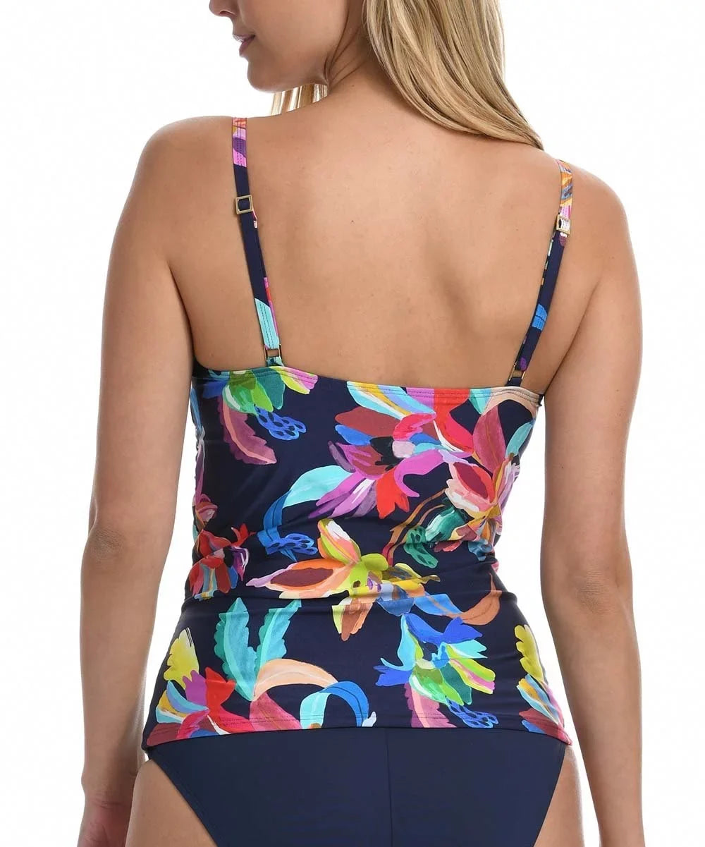 La Blanca Women's  Sea Tankini Top Blue Size 4