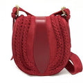 Italian Artisan  Lara Womens Vintage Suede Leather Messenger Bag, Light Red - Small