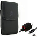 Cable 2.4A Home Charger w Holster Leather Case Belt Clip for Motorola Revvlry Plus, Moto  - OnePlus 6T, 6 - Razer Phone 2 - Samsung Galaxy  Plus  Plus  Plus XCover FieldPro