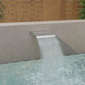 Dcenta Waterfall Pool Fountain Stainless Steel Descent Water Spillway Pond Fountain for Garden Outdoor In Ground Swimming Pool 17.7 x 10.2 x 3.5 Inches ( x  x )