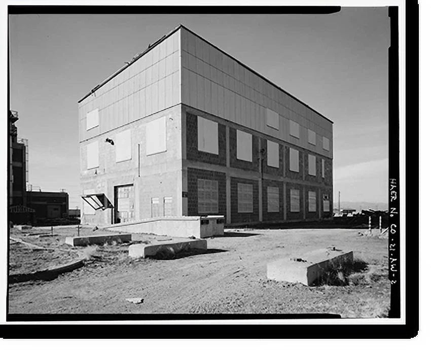Historic Framed Print, Rocky Mountain Arsenal, Chlorine Evaporator & Storage Building, 800 feet South of December Seventh Avenue; 600 fee, Commerce City, Adams County,  - 2, 17-7/8" x 21-7/8"