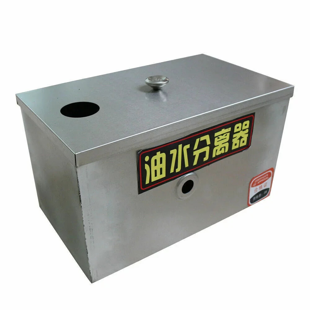 Miumaeov Stainless Steel Grease Trap Commercial Kitchen Wastewater Oil-water Interceptor Grease Trap Interceptor with Removable Fine Mesh Filter