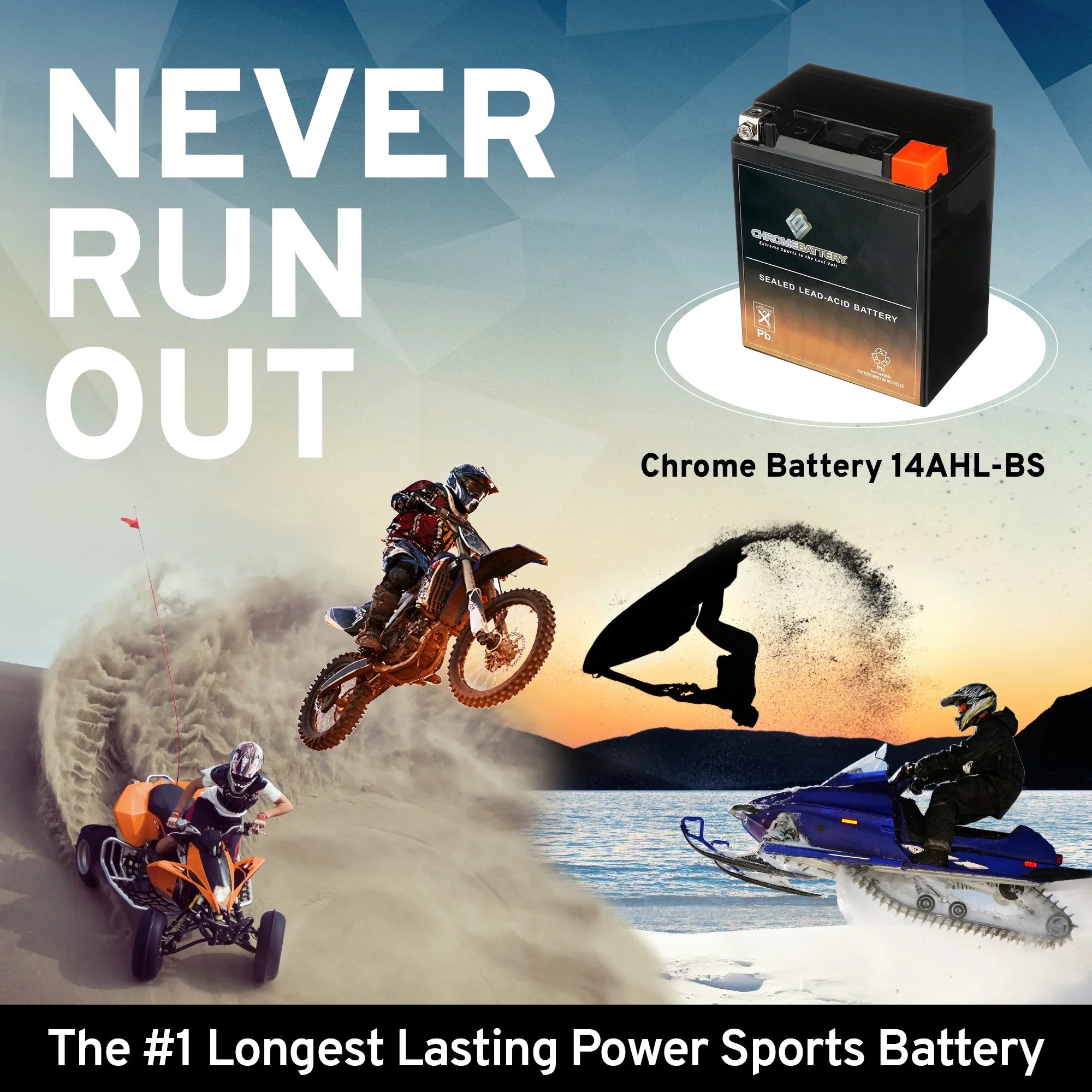 Chrome Battery Ytx14ahl-bs (14ahl-bs 12 Volts,12 Ah, 210 Cca) Motorcycle Battery for Suzuki 1100cc Gsx-r1100, Years (1986 - 1992)