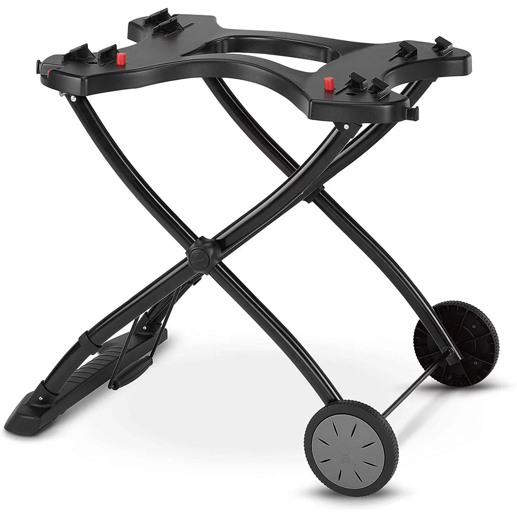 Weber  Liquid Propane Grill (Black) with Portable Cart, Adapter Hose Bundle