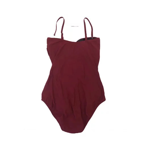 Gottex Women's Swimwear Lace-Up Moto Bandeau One-Piece Swimsuit Red 42, $128