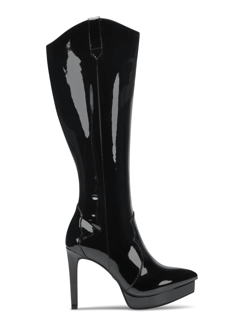 Womens Black 3/4" Platform Comfort Trixi Pointy Toe Stiletto Zip-Up Dress Boots 5.5