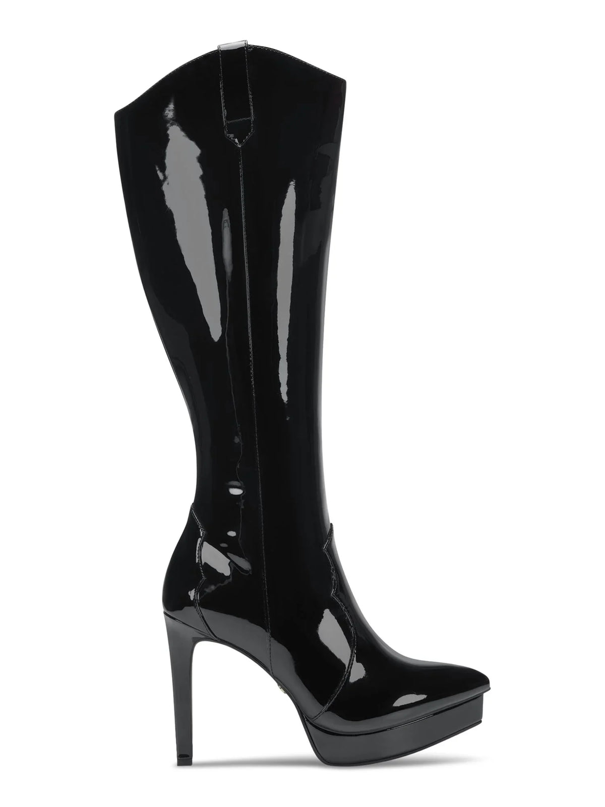 Womens Black 3/4" Platform Comfort Trixi Pointy Toe Stiletto Zip-Up Dress Boots 5.5