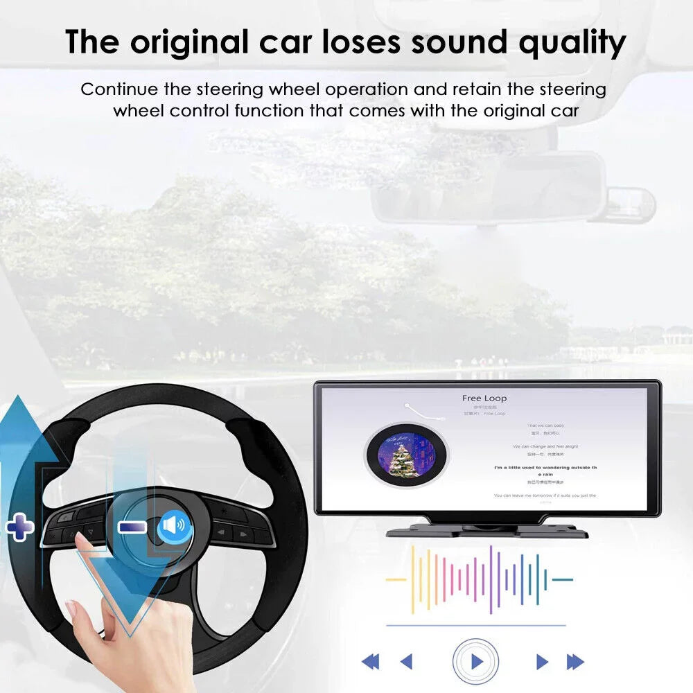 Paddsun   2K Wireless 10.26'' Touch Screen Dual Channel Wifi Car  Dash Camera Android Auto ".