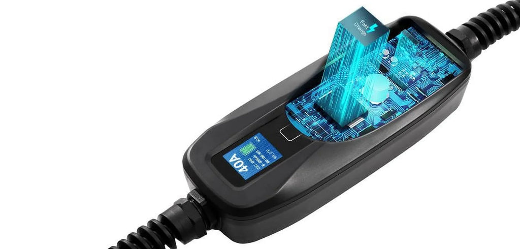 Couplago ,40  (9.6 )- Dual Voltage -240V/120V,  Charging Station - Level 2- - Charger for Electric Vehicles, You Set The - 40 , 24  or 12  - 14-50R to 5-15P /120V Adapter