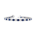 Louis Creations - 6.25  Diamond & Sapphire Diamond Bracelet, 14K White Gold