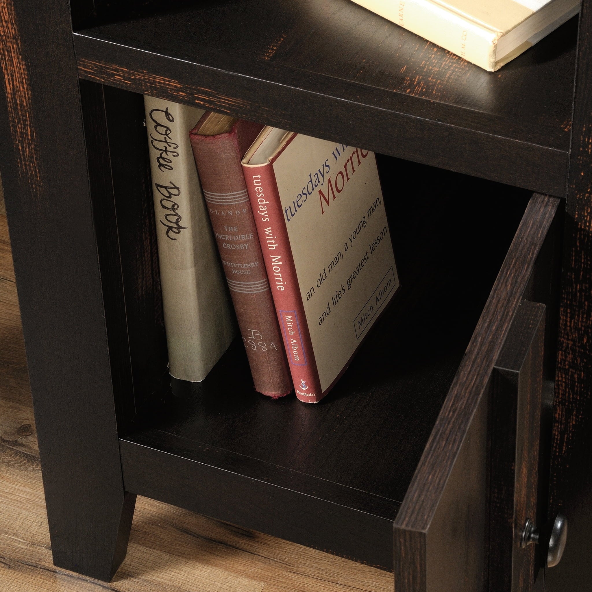 Sauder Dakota Pass End Table, Char Pine Finish