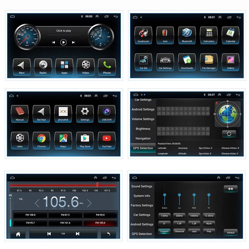 Jahy2Tech 10 Inch On-Board Android 9.1  Wifi Dual Din Touch Screen Player Navigation