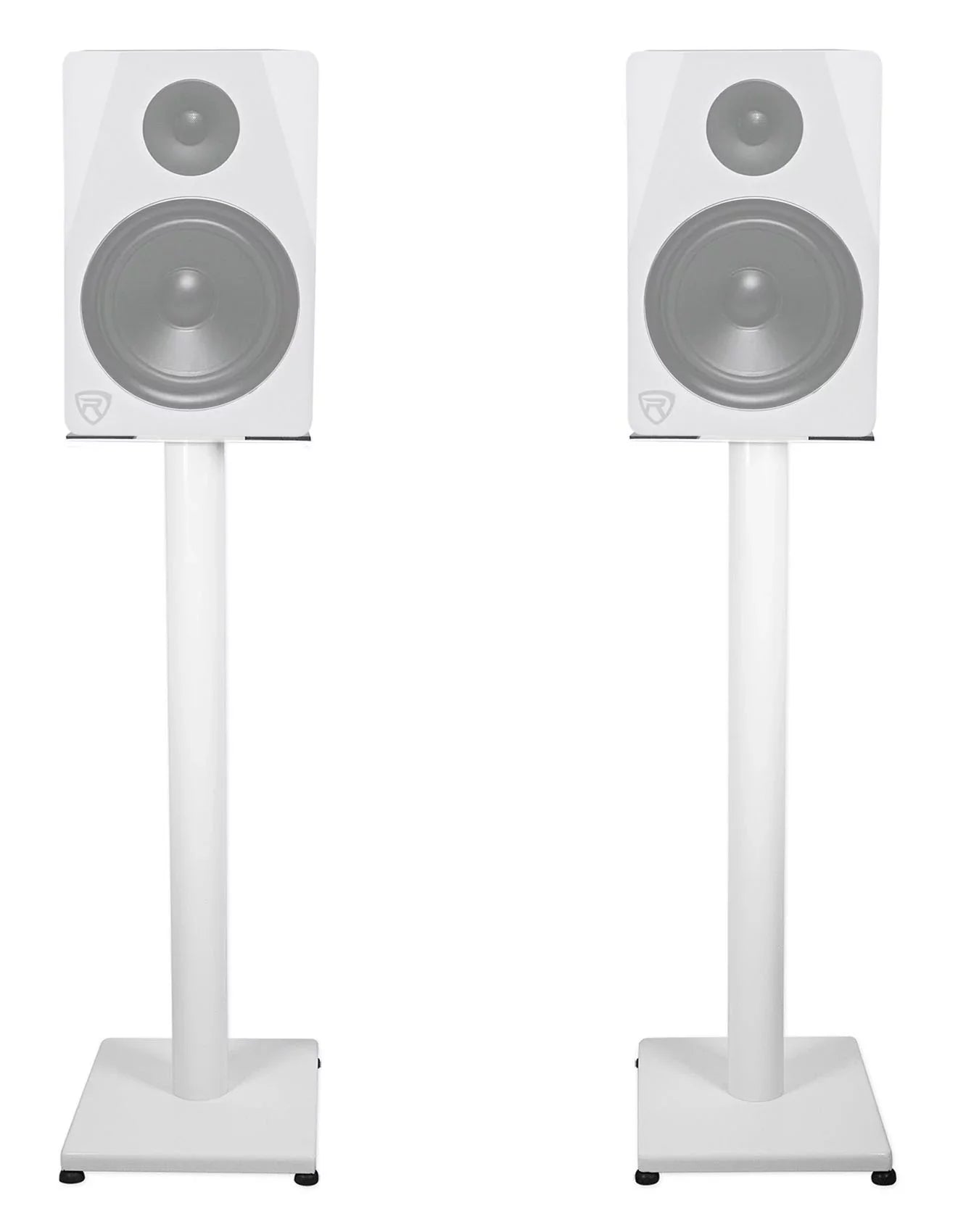 Pair Rockville  29" Steel Studio Monitor Recording Studio Stands in White