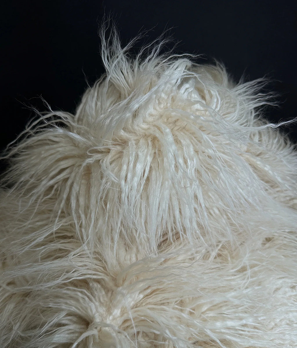 Faux Fake  Yak  3.5"  Pile Japanese Fire Retardant Yarn 2.3oz Per Yard / Craft, Sewing Cosplay 58" Wide Sold by Continuous Yard (Latte Cream)