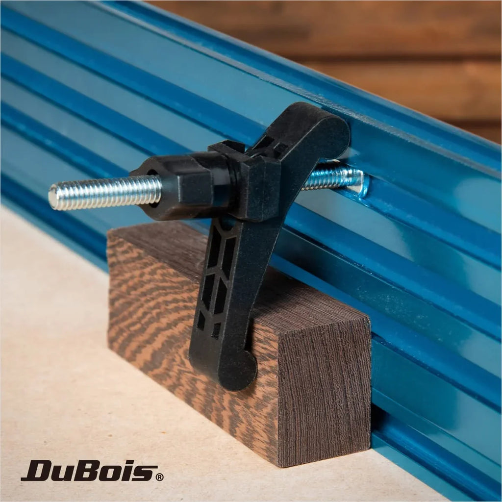 DuBois 4PK Mini  Track Hold Down Clamps Woodworking Series, 3-3/4" x ¾ Reinforced Plastic Clamps with Steel -Bolts, 51045-