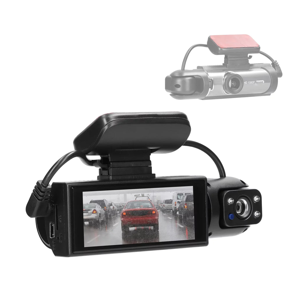 Meterk Multi-language Dual Lens Car Video Recorder Auto Dash Cam Car Recorder Night Viewing Motion Detection  170 Degree Wide Angle Car Camcorder