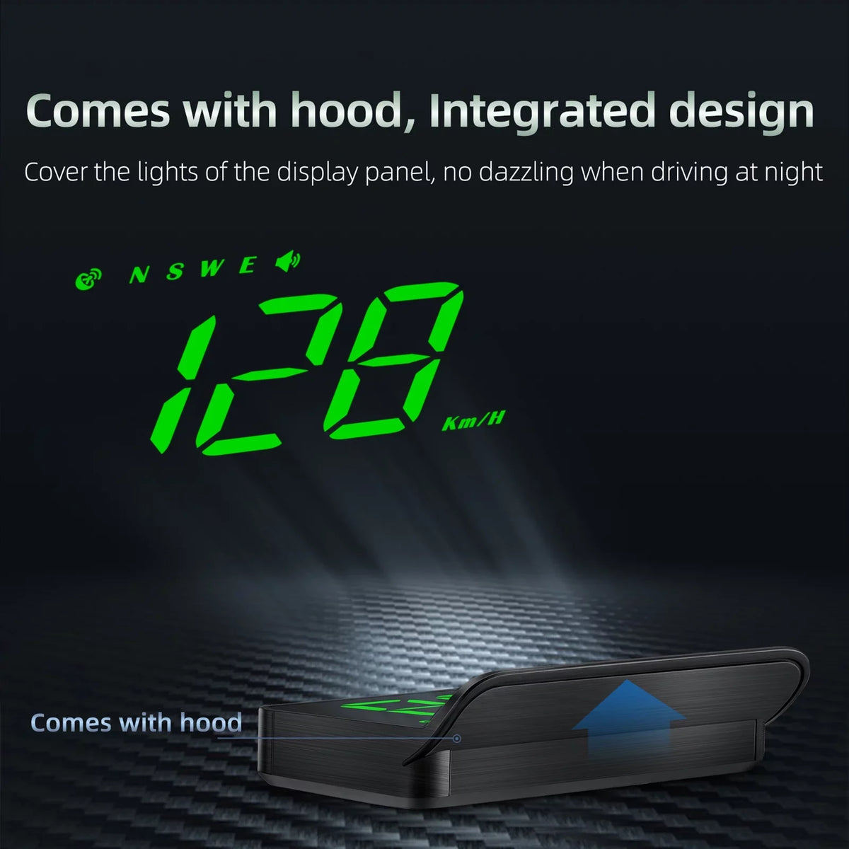 moobody Car  3.5 inch Head-up Display Windshield Projecter Digital Vehicle Speedometer  Model Overspeed Warning Fatigue Driving Alarm