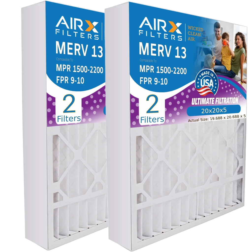 20x20x5 Air Filter  13 Comparable to  1500 - 2200 &  9 Compatible with Ultravation 91-013 Premium  Made 20x20x5 Furnace Filter 2 Pack by     .