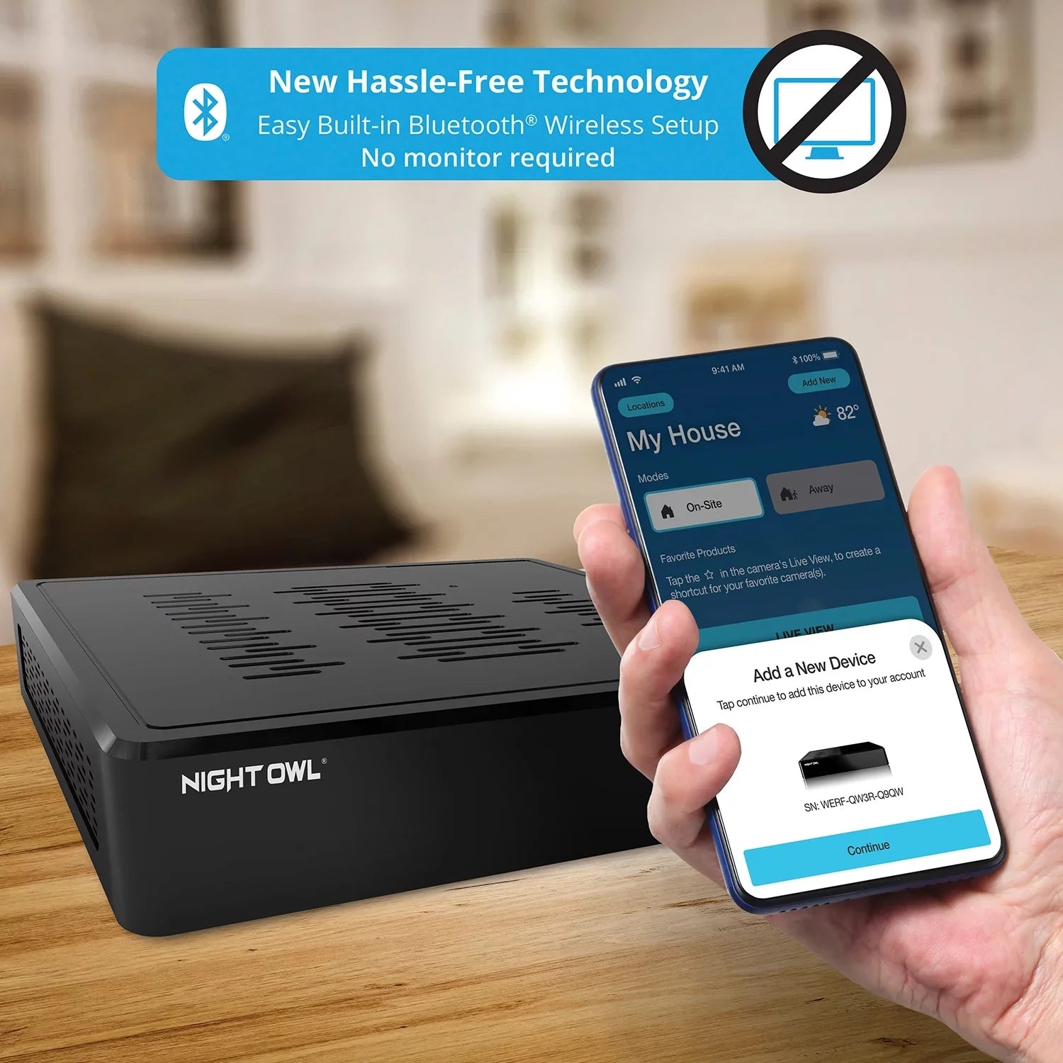 Night Owl Bluetooth 8 Channel  with 1TB Hard Drive, and 4 Wired 1080p  Spotlight Security Cameras, Outdoor,  Connector