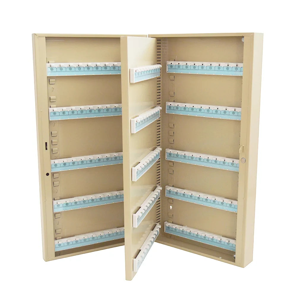 200 Hooks Wall Mount Lock Box Cabinet Storage Key Cabinet Key Organizer with Key Cards