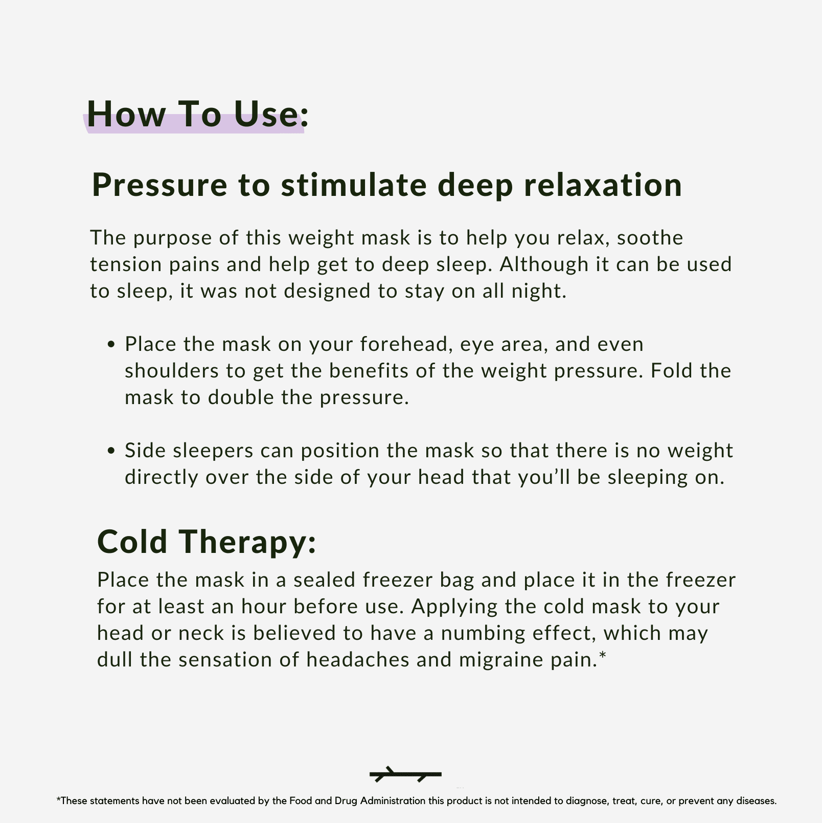 Heavy Weighted Eye Face Mask Deep Pressure Stimulation to Help with Pain Relief, Puffy Eyes, Migraine and Prepare for Sleep Blocks Light  Bead Filled and Lavender Black