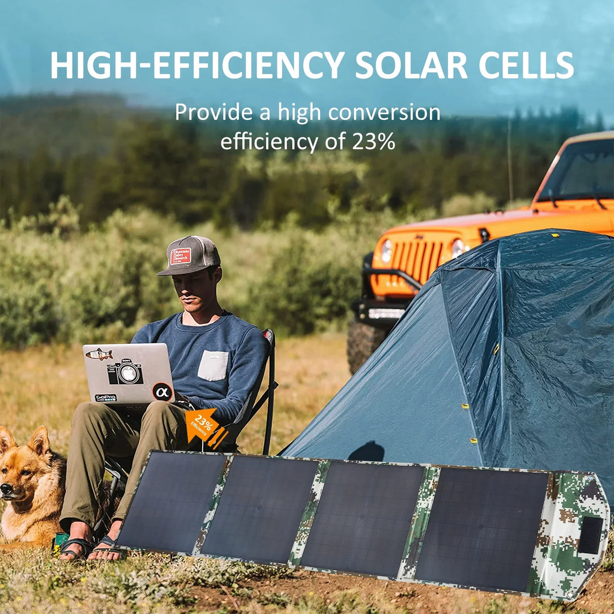 Solar Panels 80W Portable Camping Solar Kit Foldable for Power Station Generator Folding Solar Charger designed for