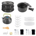 moobody Camping Cookware Mess Kit Non-Stick Pot and Pan Set with Kettle for Camping Hiking Backpacking