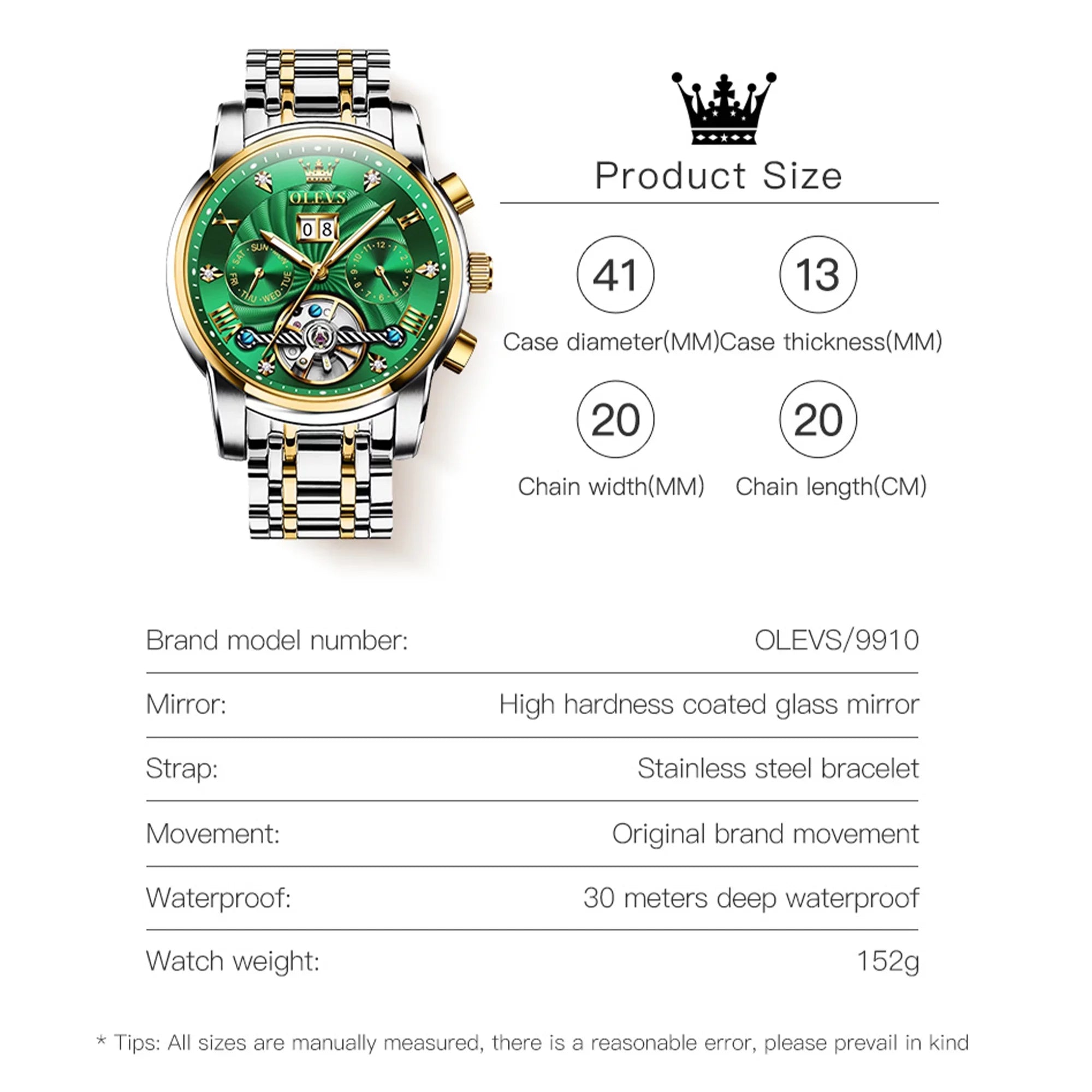 Automatic Watches for Men Luxury Business Dress Mens Watches Diamond Skeleton Self-Winding Stainless Steel Band