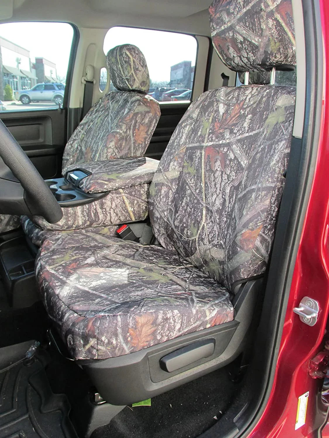 Compatible with 2013-2019 and 2020 Classic Dodge Ram 1500-3500 Cab Front 40/20/40 with opening console with 3 cupholders, 20 section does not open. In  Camouflage Endura