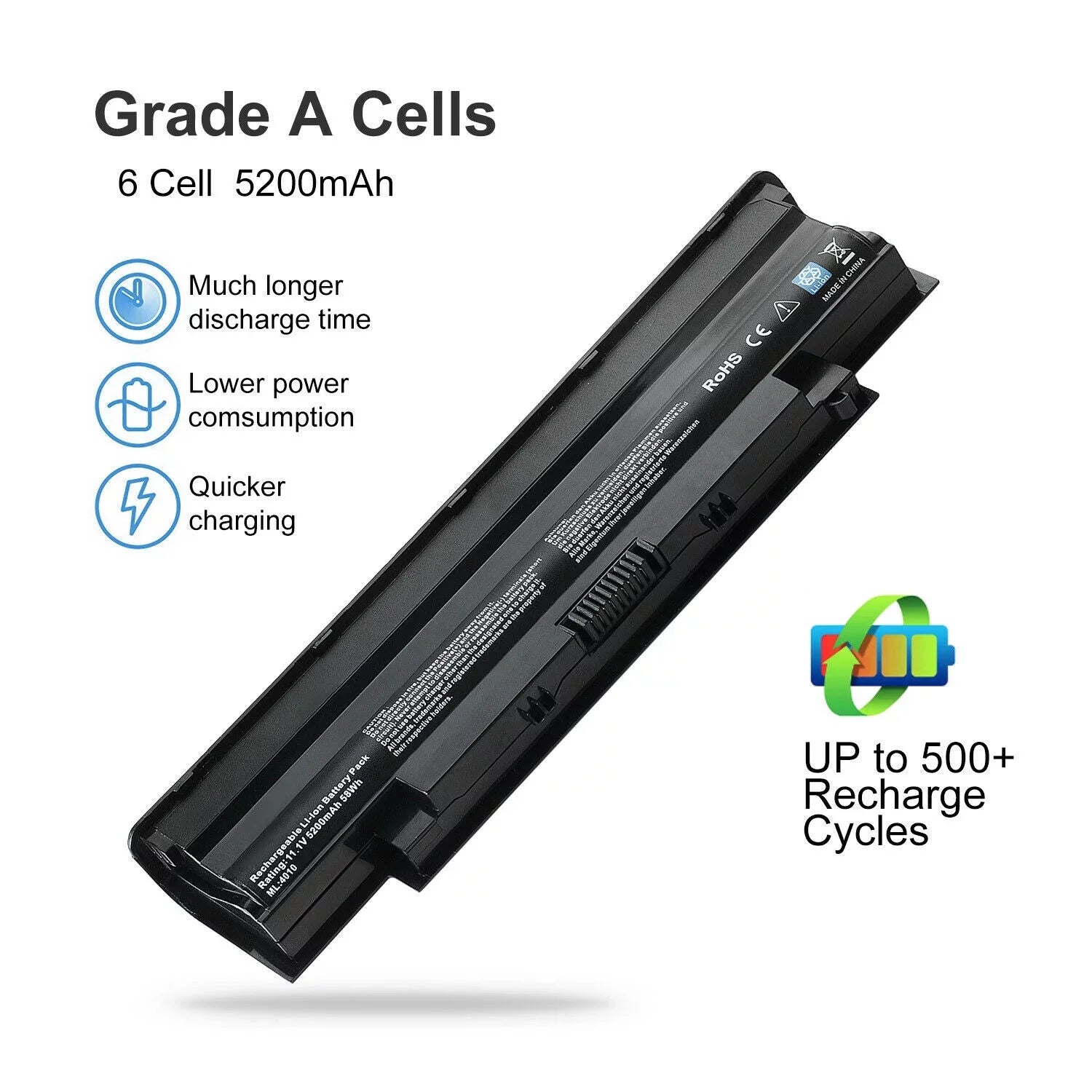 Battery for Dell Inspiron 3420 3520 15r 17r 14r 13r   /:  4T7JN
