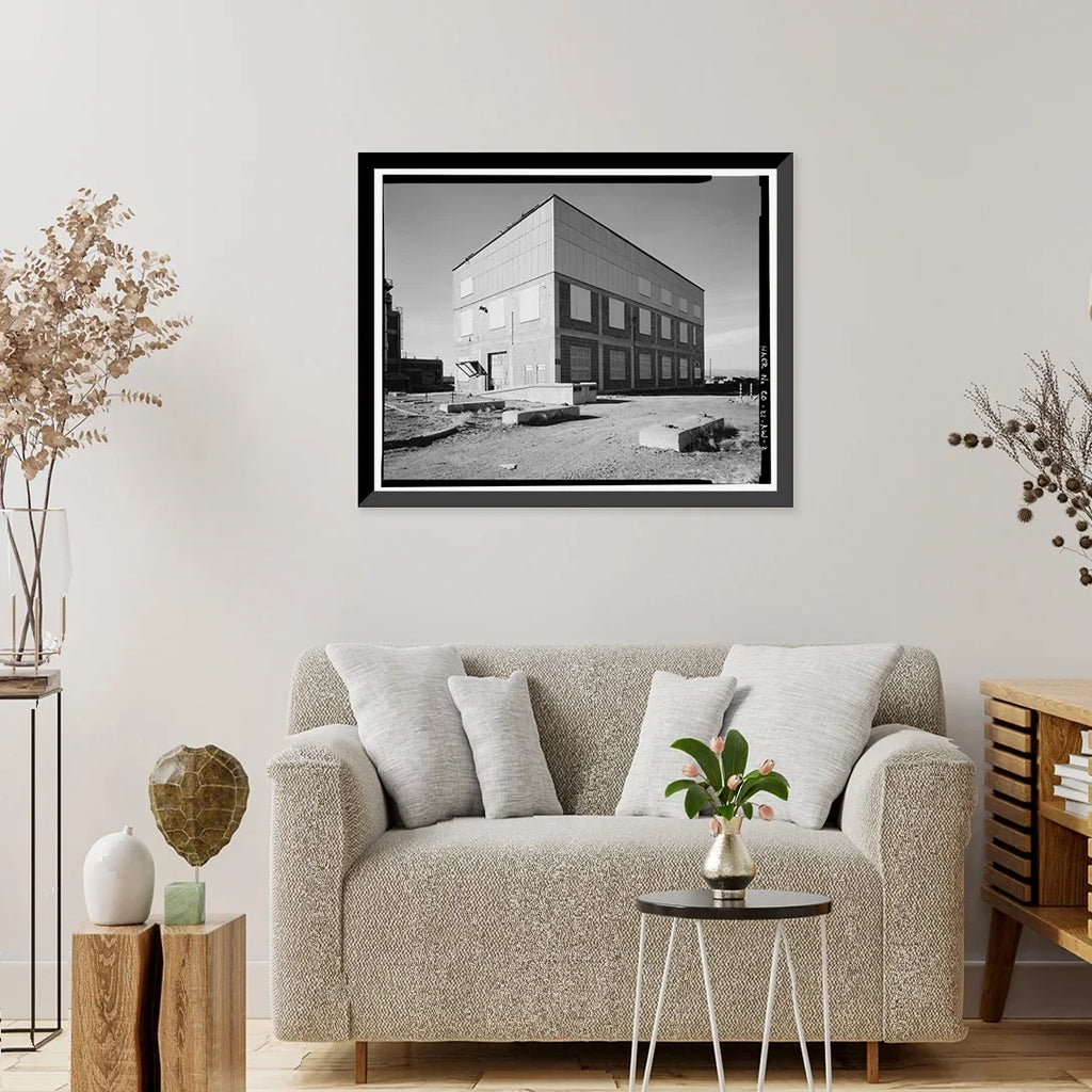 Historic Framed Print, Rocky Mountain Arsenal, Chlorine Evaporator & Storage Building, 800 feet South of December Seventh Avenue; 600 fee, Commerce City, Adams County,  - 2, 17-7/8" x 21-7/8"