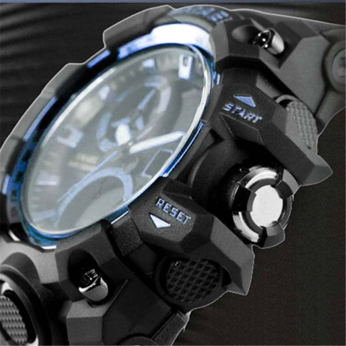 Military Men's Sports Analog Quartz Watch Dual Display Alarm Digital Watches with  Backlight