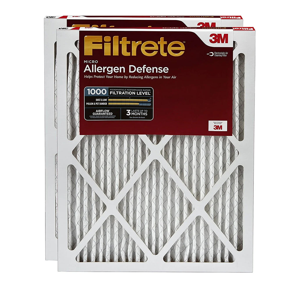 Filtrate 16x25x1,  Furnace Air Filter,  1000, Micro Allergen Defense, 2-Pack