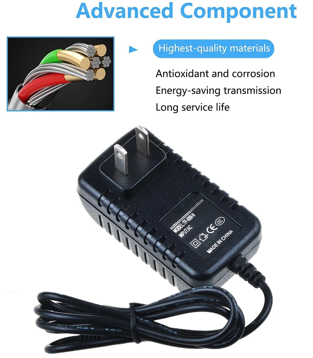 Compatible Global  Adapter Replacement for Telefunken Deutschland  Bajazzo De Luxe 105 Radio Power Supply Cord Wall Home Charger Mains