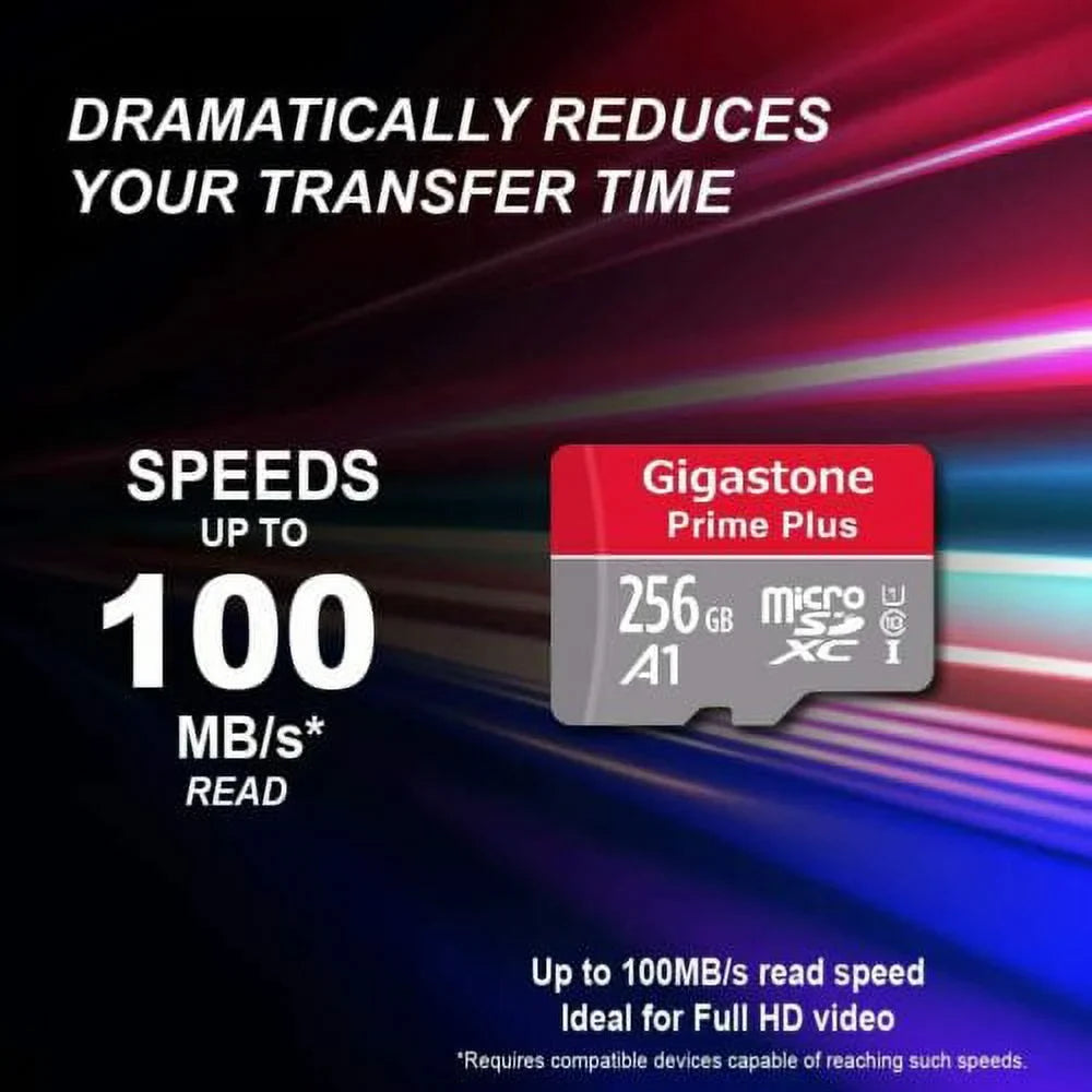 Gigastone 256GB Micro  Card, Switch / GoPro Compatible Memory Card, -