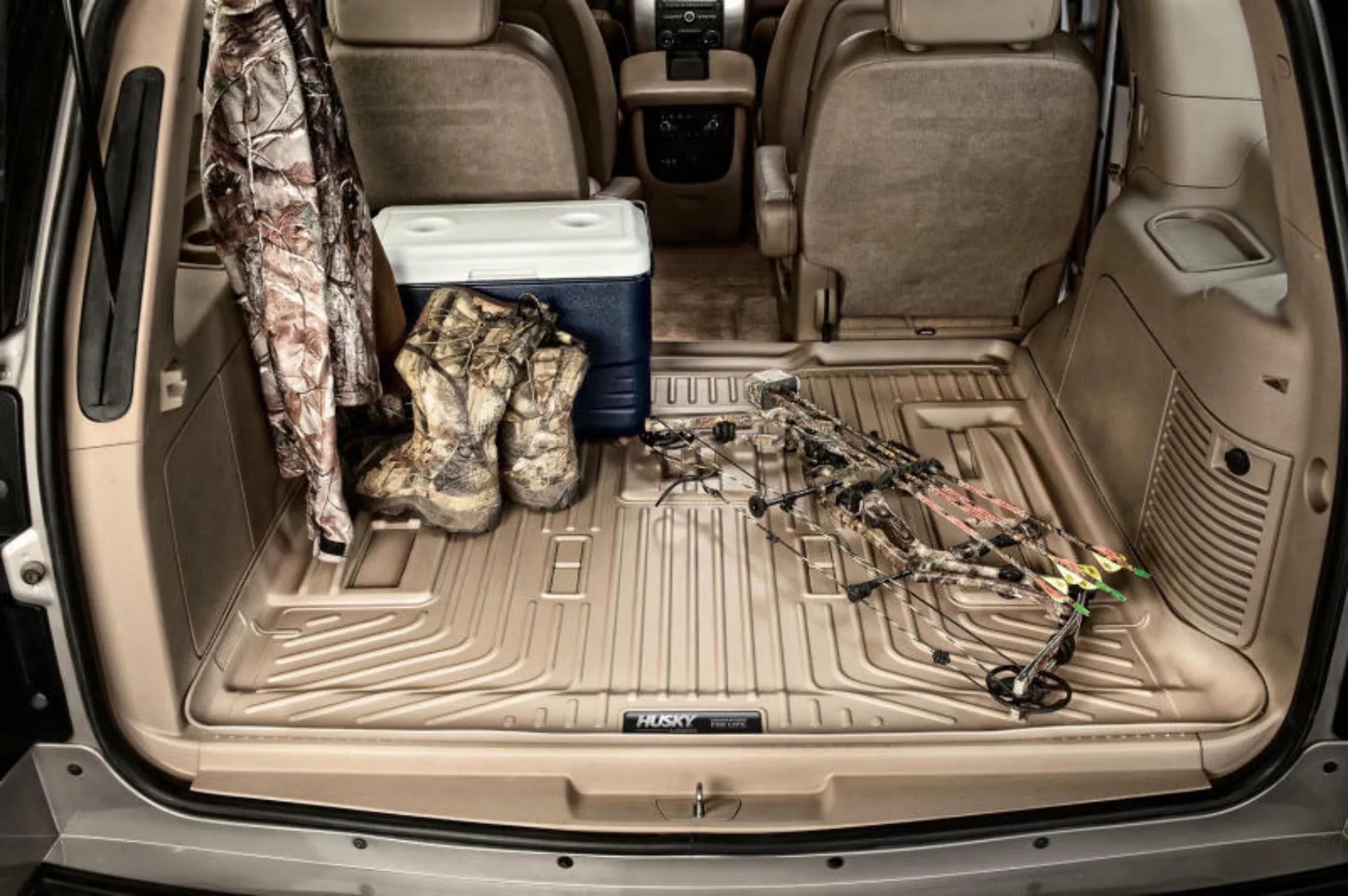 Husky by RealTruck Weatherbeater Series Cargo Liner Tan Compatible with 08-12 Ford Escape, 08-11 Mazda Tribute, 08-10 Mazda Tribute, 08-11 Mercury Mariner