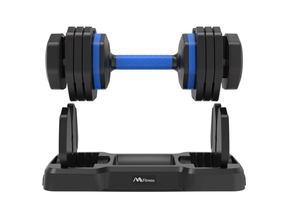 Adrinfly Adjustable Dumbbell - 55lb x2 Dumbbell Set of 2 with Anti-Slip Handle, Fast Adjust Weight by Turning Handle with Tray, Exercise Fitness Dumbbell Suitable for Full Body Workout